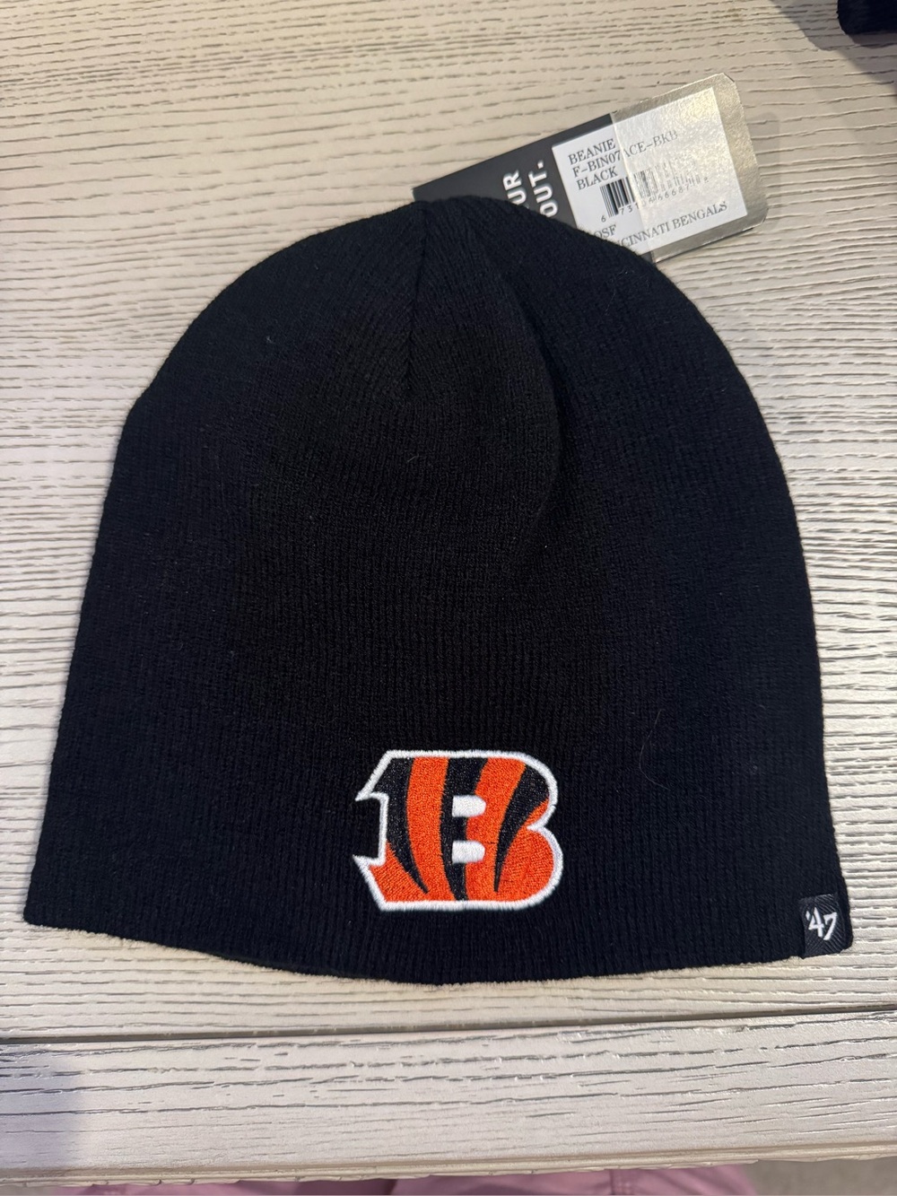 47 Kids Cincinnati Bengals Black Beanie with Orange Logo